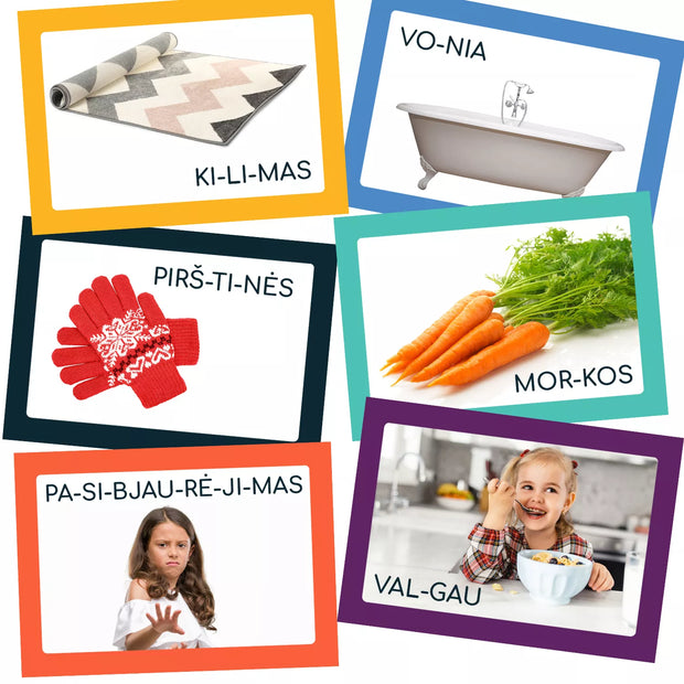 Lavinamųjų kortelių rinkinys MANO PASAULIS 2-7 metų vaikams