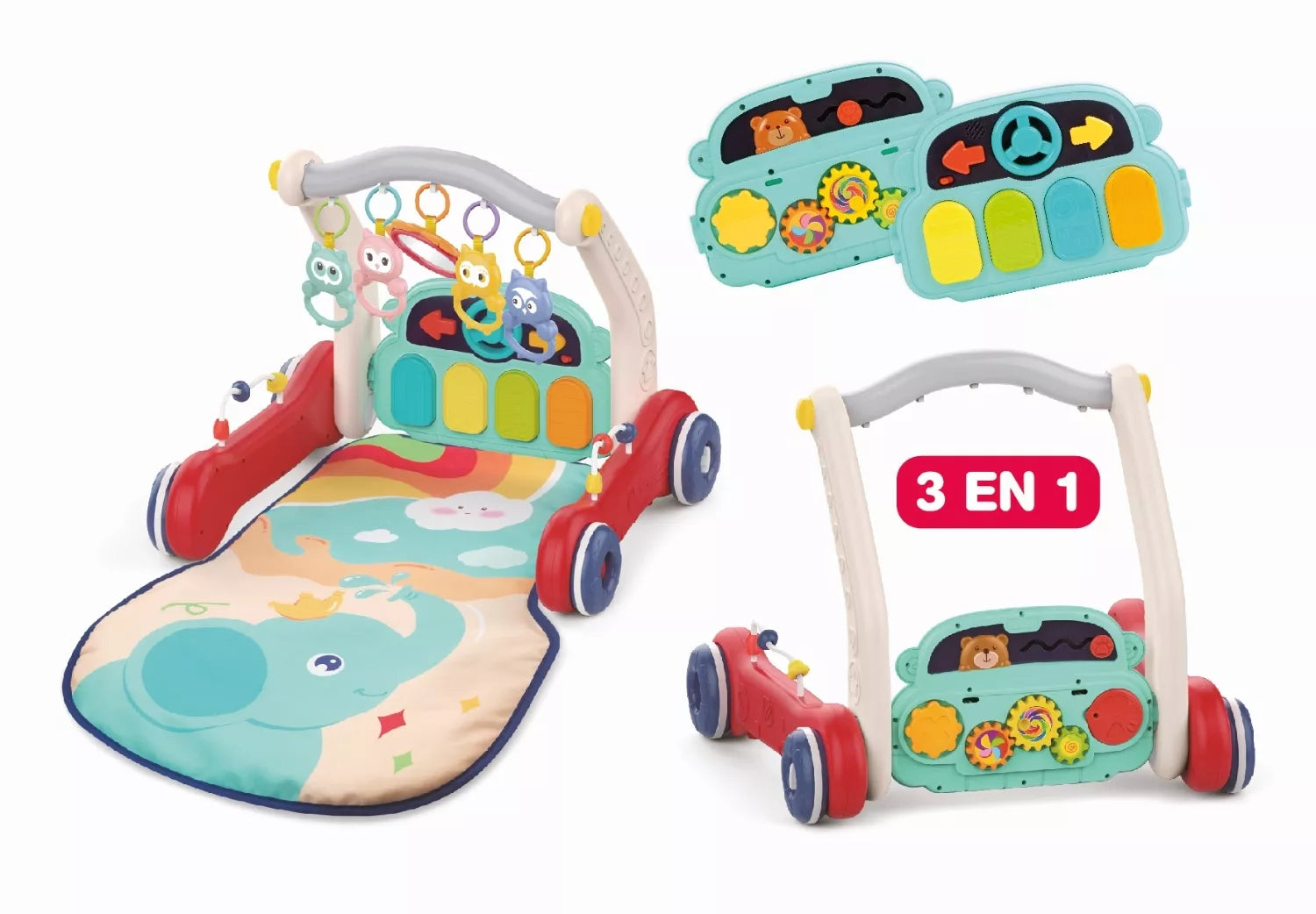 LUDI multifunkcinis kilimėlis-pianinas-vaikštynė, Dramblys