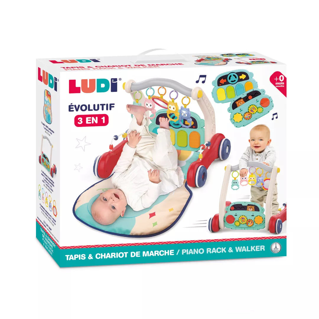 LUDI multifunkcinis kilimėlis-pianinas-vaikštynė, Dramblys