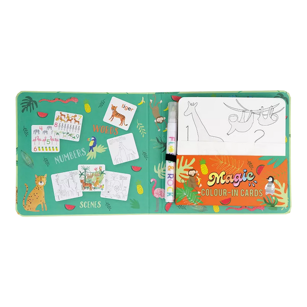 Kortelių rinkinys su vandeniniu markeriu DŽIUNGLĖS