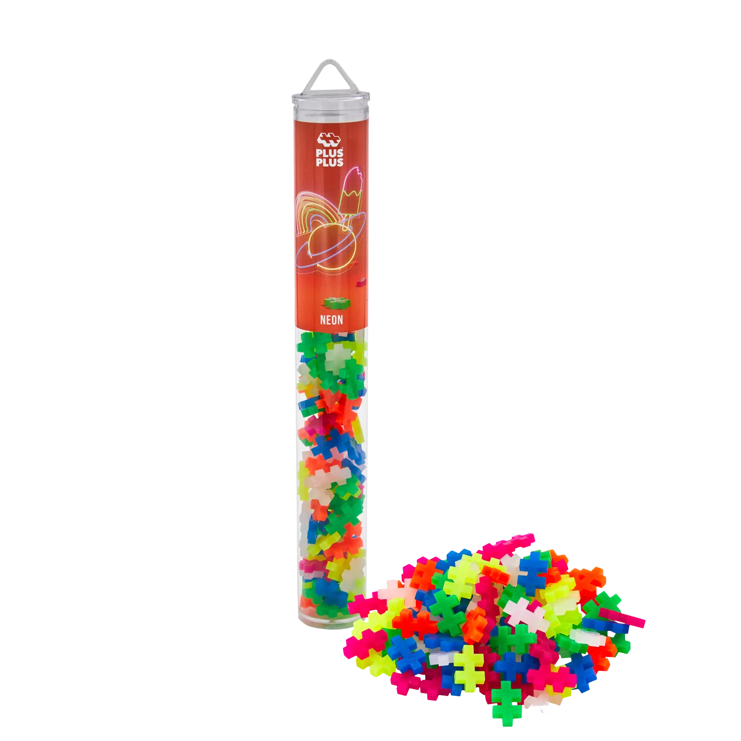 Plus Plus konstruktorius, Mini neoninių spalvų, 100 det.