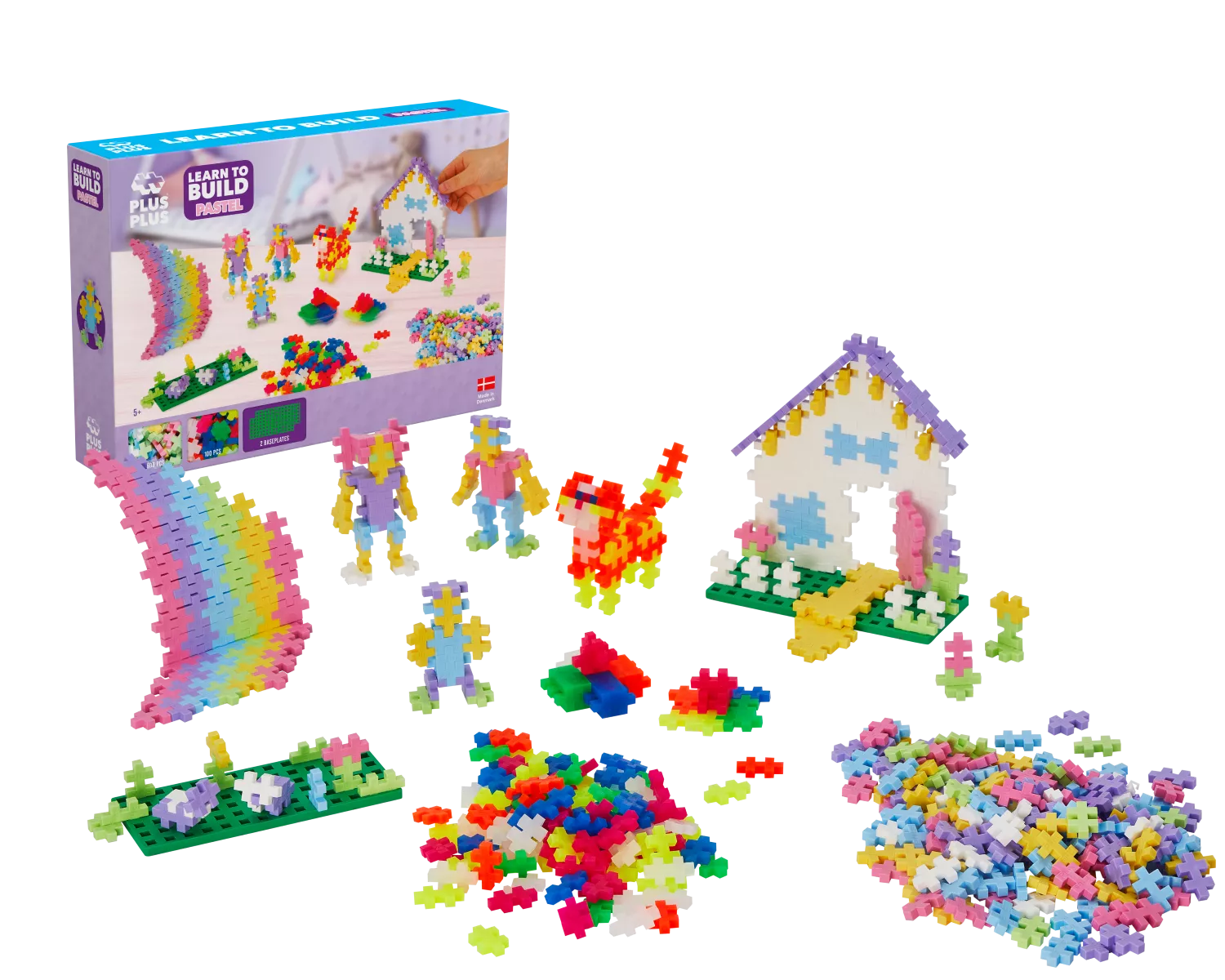 Plus Plus PRADŽIAMOKSLIS, pastelinių-neoninių spalvų