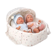 Arias kūdikėliai dvynukai baltoje nešyklėje, 26 cm
