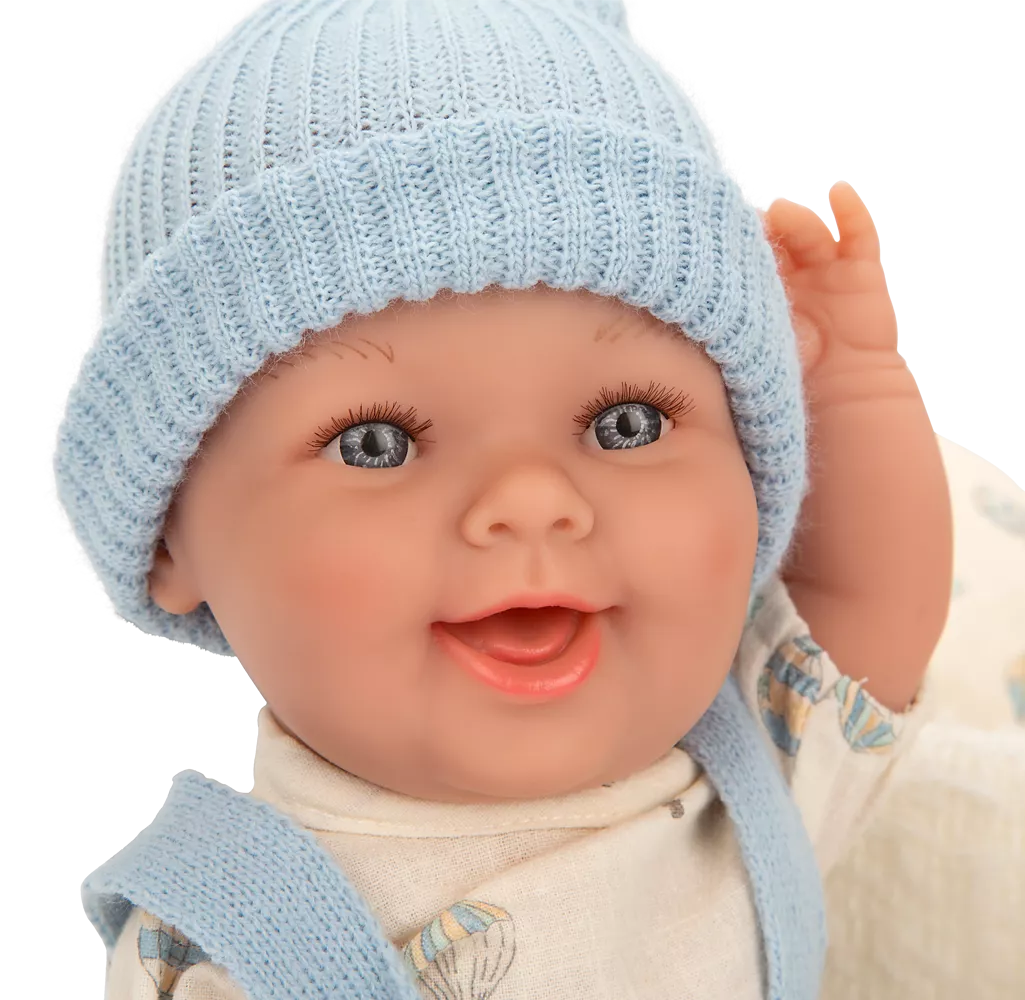 Arias kūdikėlis lėlė baltoje nešyklėje, berniukas, 33 cm
