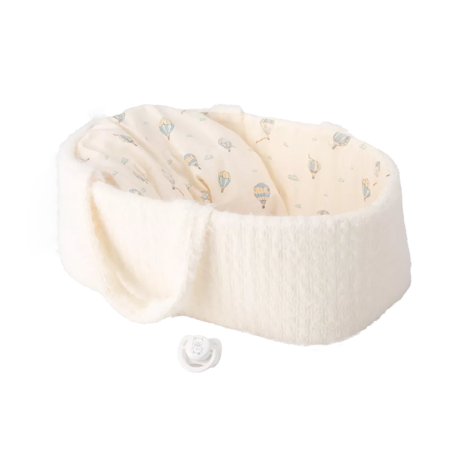 Arias kūdikėlis lėlė baltoje nešyklėje, berniukas, 33 cm