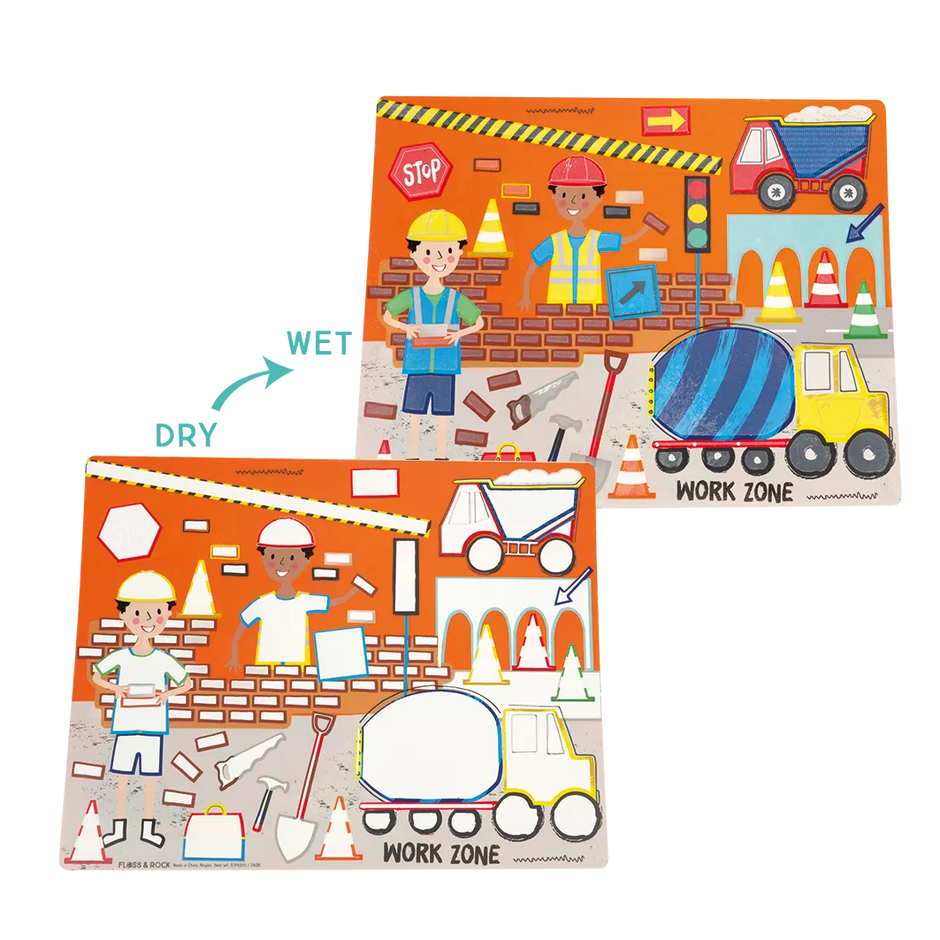 Vandeniu spalvinami padėkliukai, Mašinos