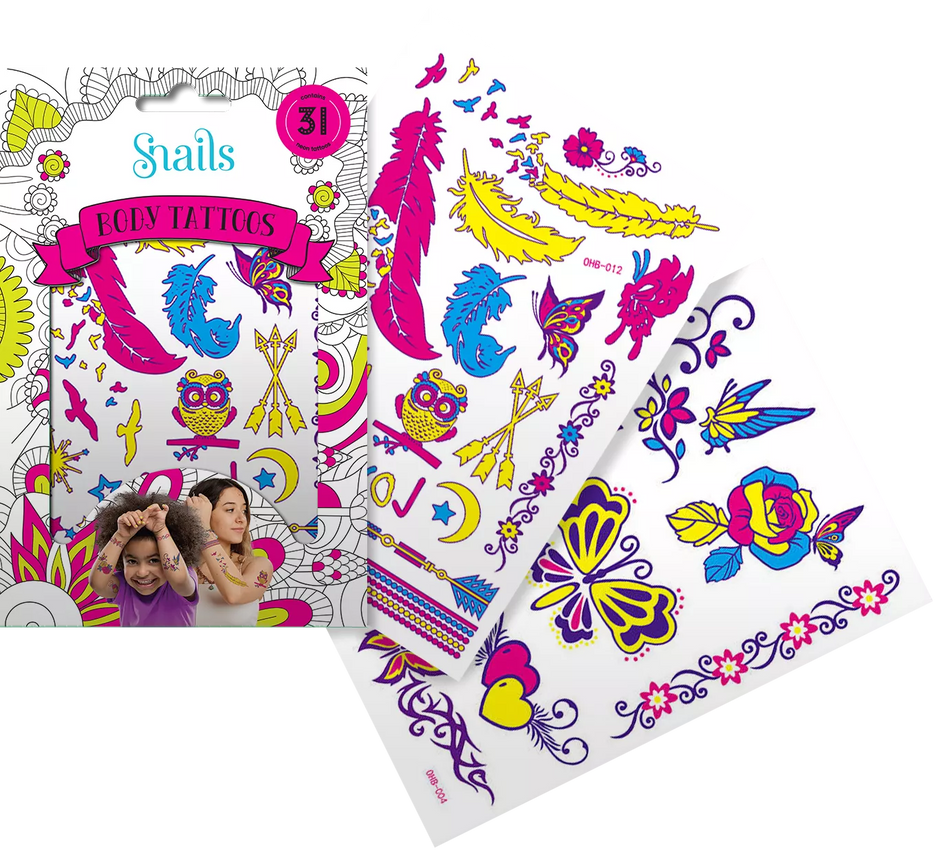 Snails kūno tatuiruotė Neonas N