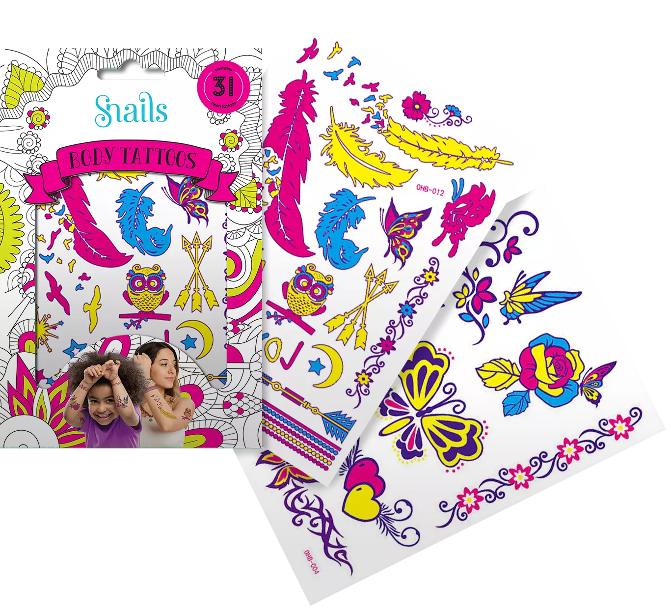 Snails kūno tatuiruotė Neonas N