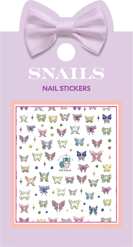 Snails nagų lipdukai, Drugelių pieva