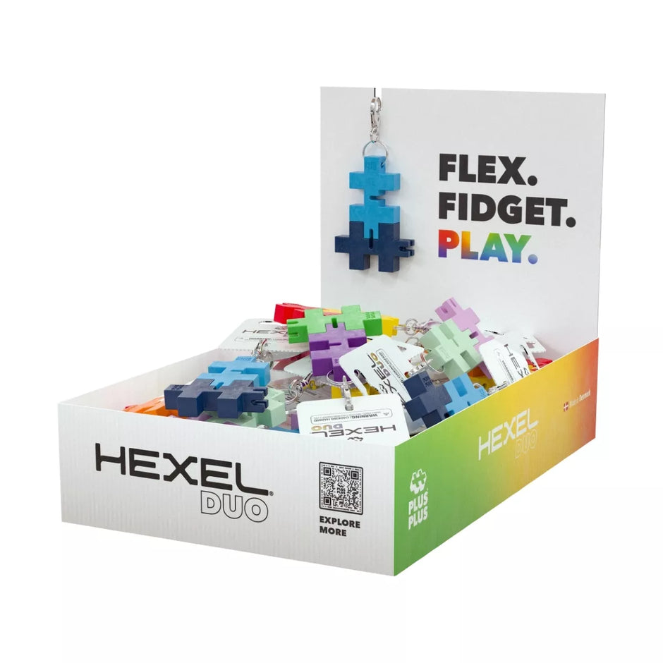 Plus Plus HEXEL DUO raktų pakabukas, pastelinė geltona/rožinė