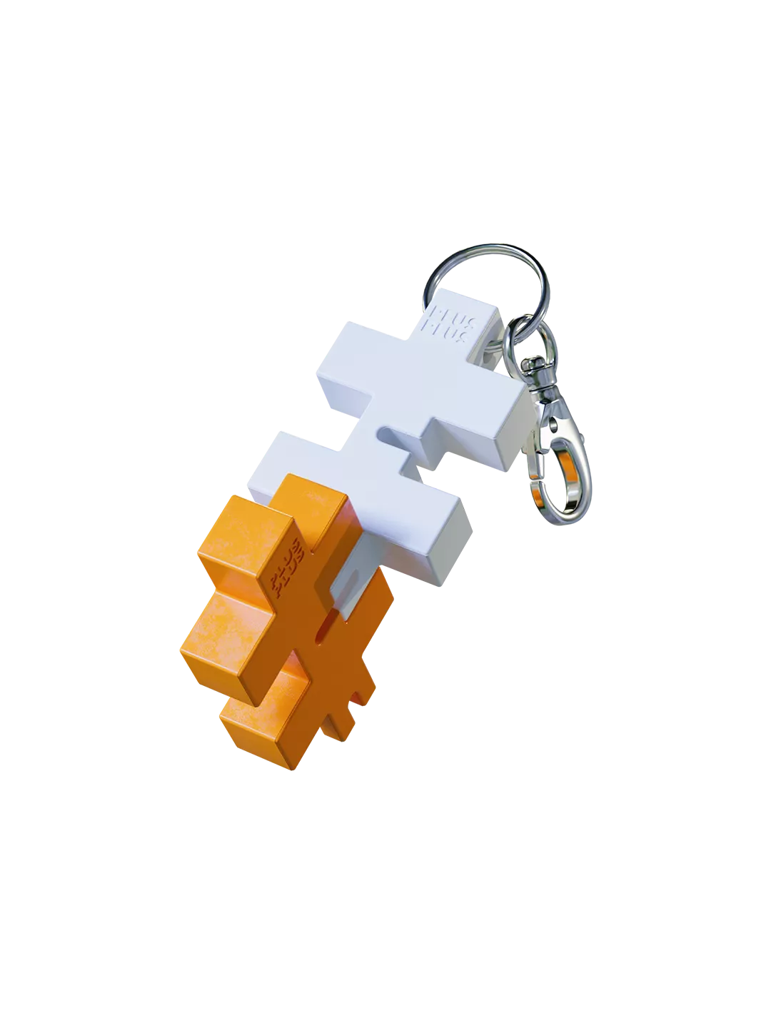 Plus Plus HEXEL DUO raktų pakabukas, balta/oranžinė