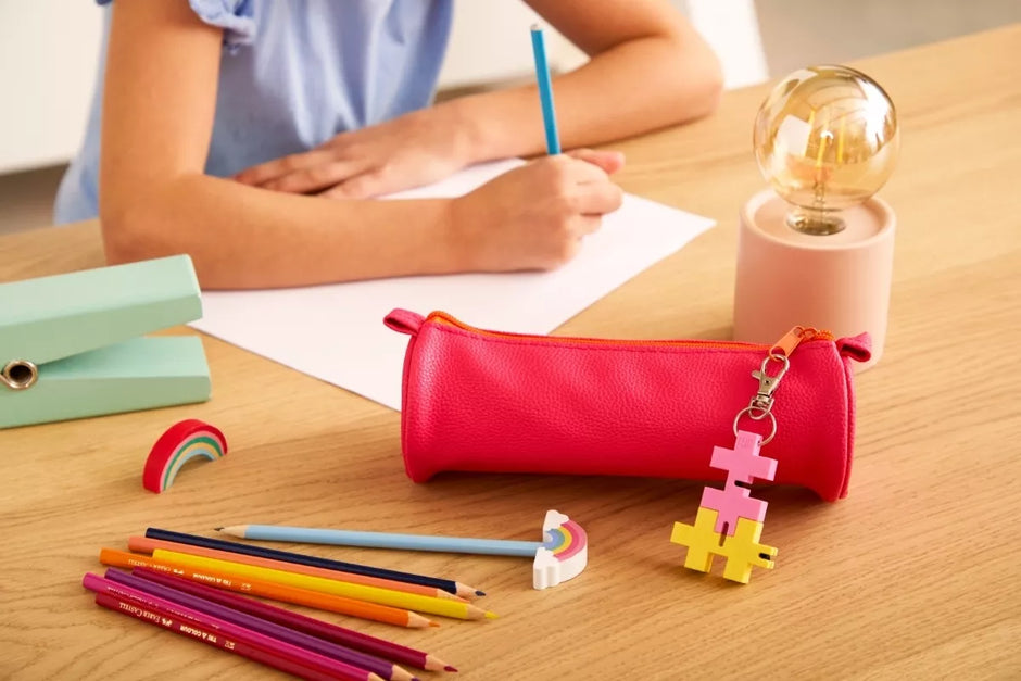 Plus Plus HEXEL DUO raktų pakabukas, pastelinė geltona/rožinė