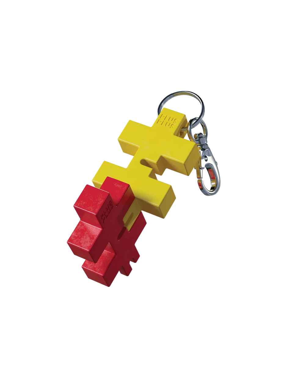 Plus Plus HEXEL DUO raktų pakabukas, geltona/raudona