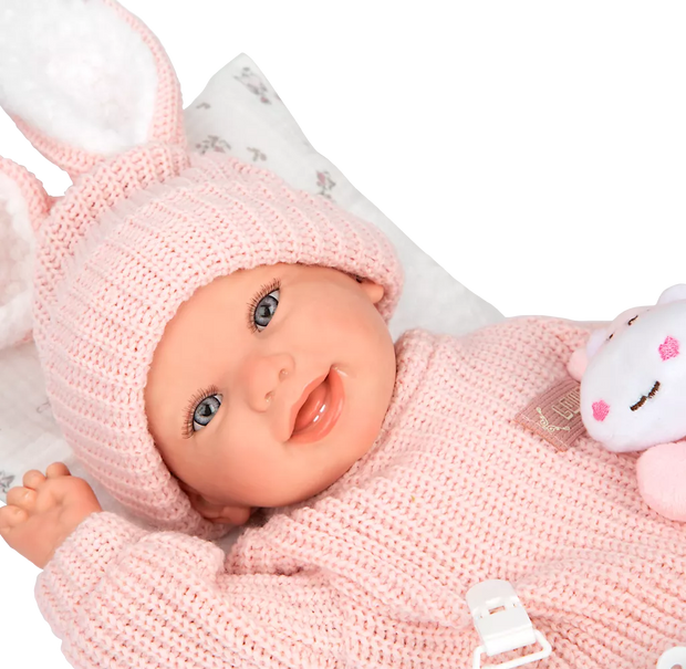 Arias Reborn lėlė kūdikėlis rožiniais rūbeliais, Lucia, 45 cm