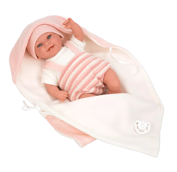 Arias kūdikėlis su pleduku, rožinė, 35 cm