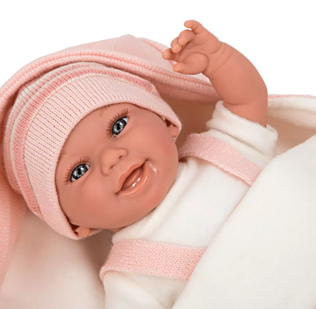 Arias kūdikėlis su pleduku, rožinė, 35 cm