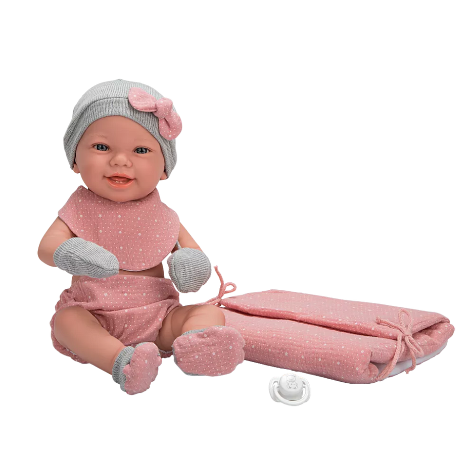 Arias lėlytė Zoe, mergaitė su rožiniu pleduku, 42 cm