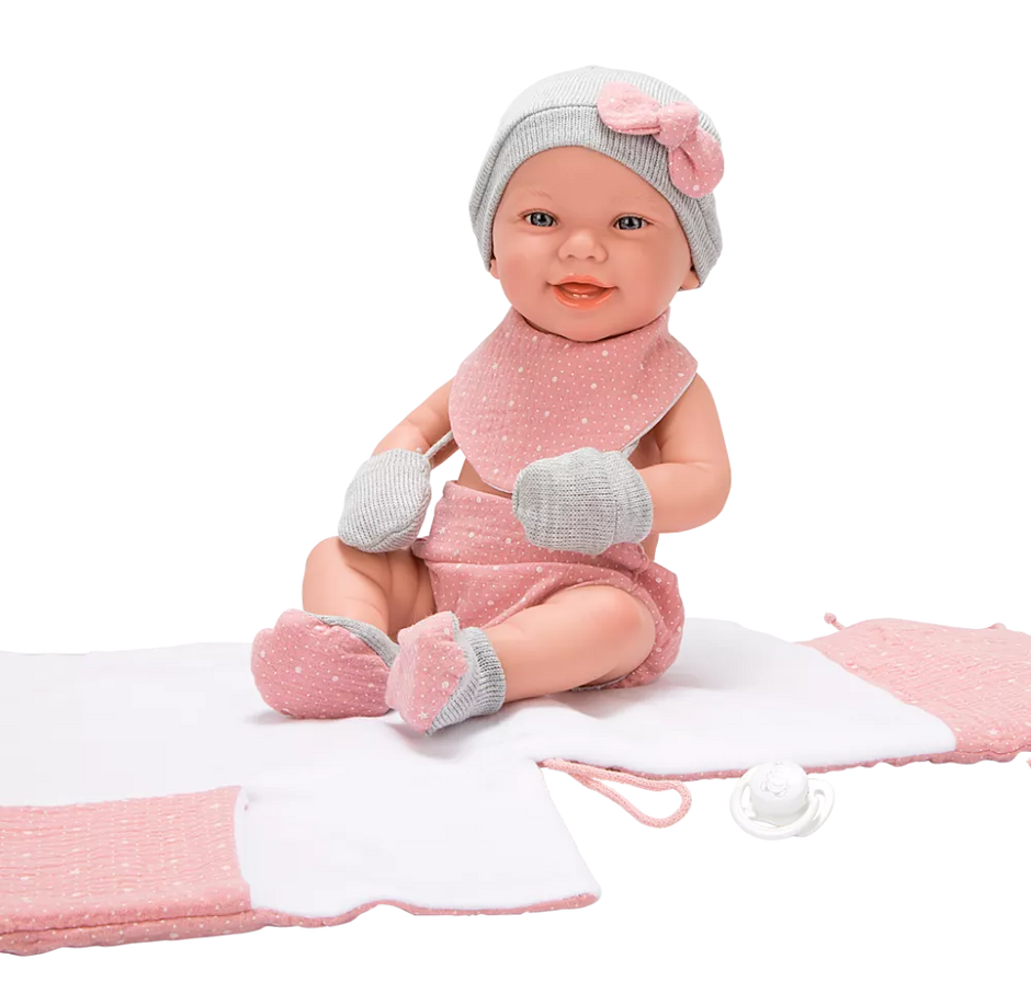 Arias lėlytė Zoe, mergaitė su rožiniu pleduku, 42 cm