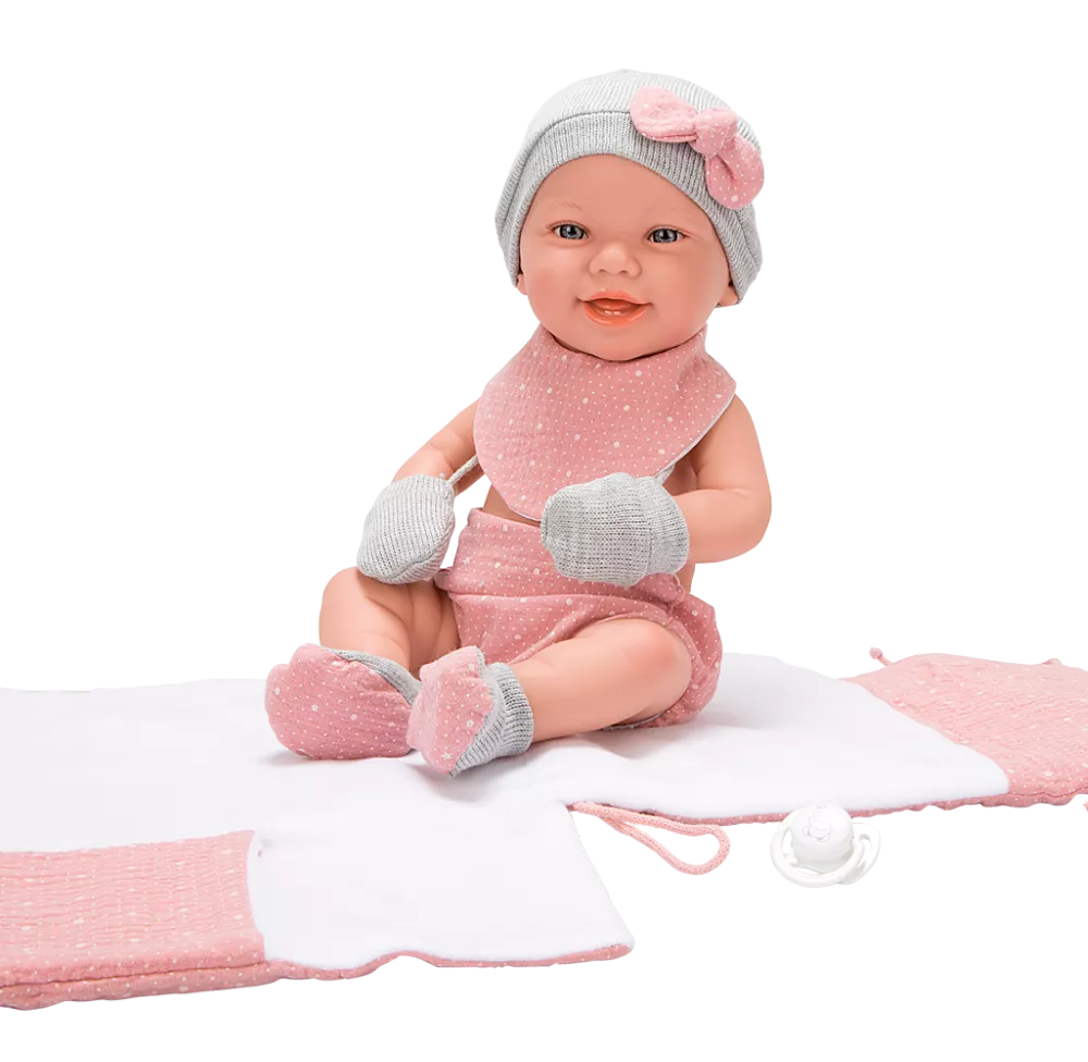 Arias lėlytė Zoe, mergaitė su rožiniu pleduku, 42 cm