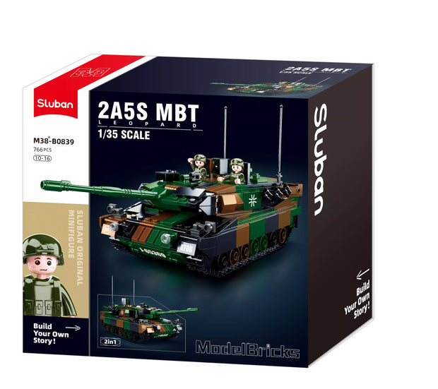 Sluban konstruktorius, LEOPARD 2A5 pagrindinis tankas 2in1, 766 det.