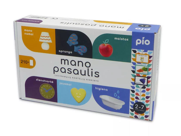 Lavinamųjų kortelių rinkinys MANO PASAULIS 2-7 metų vaikams