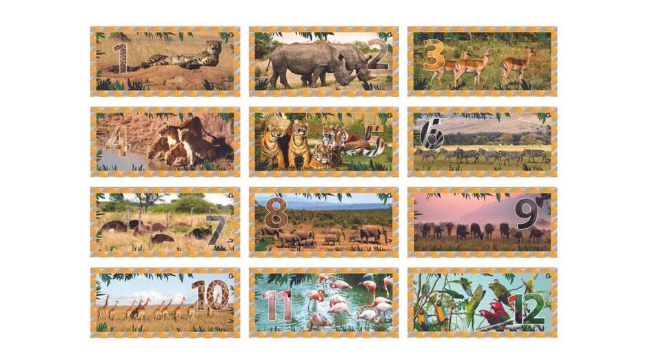 Lavinanti dėlionė SKAIČIAI - GYVŪNAI, 3-6 metų vaikams