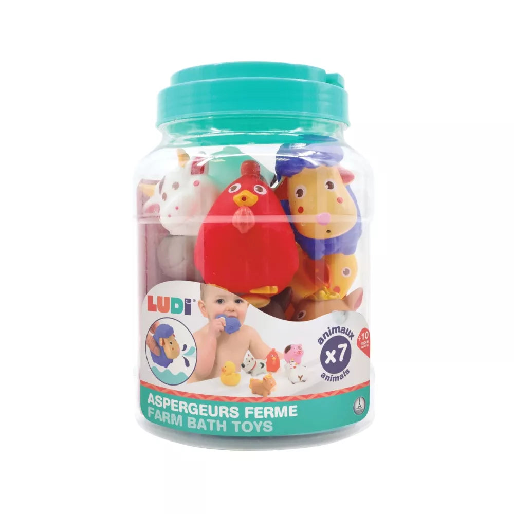 LUDI maudymosi žaislų komplektas, Ūkio gyvūnai, 7 vnt.