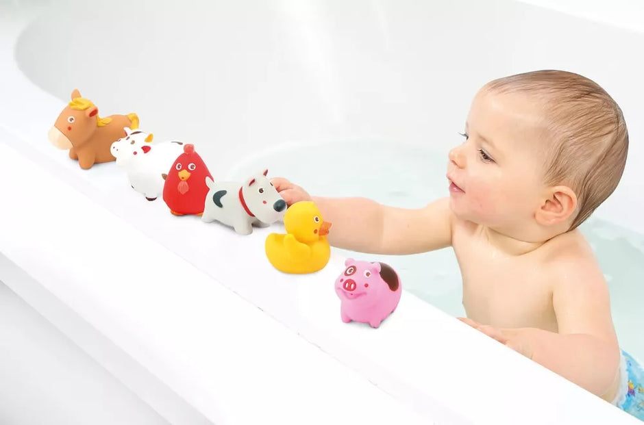 LUDI maudymosi žaislų komplektas, Ūkio gyvūnai, 7 vnt.