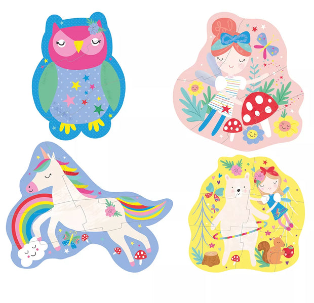 Mano pirmosios dėlionės, Vaivorykštės fėja, 4 dėlionės (3, 4, 6, 8 detalių)