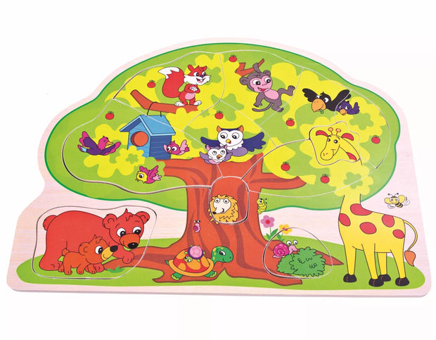 Medinė dėlionė Laukiniai gyvūnai, 24 mėn+