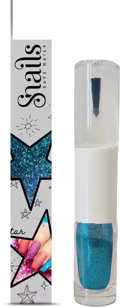 Nagų lako ir blizgučio rinkinys, mėlynas