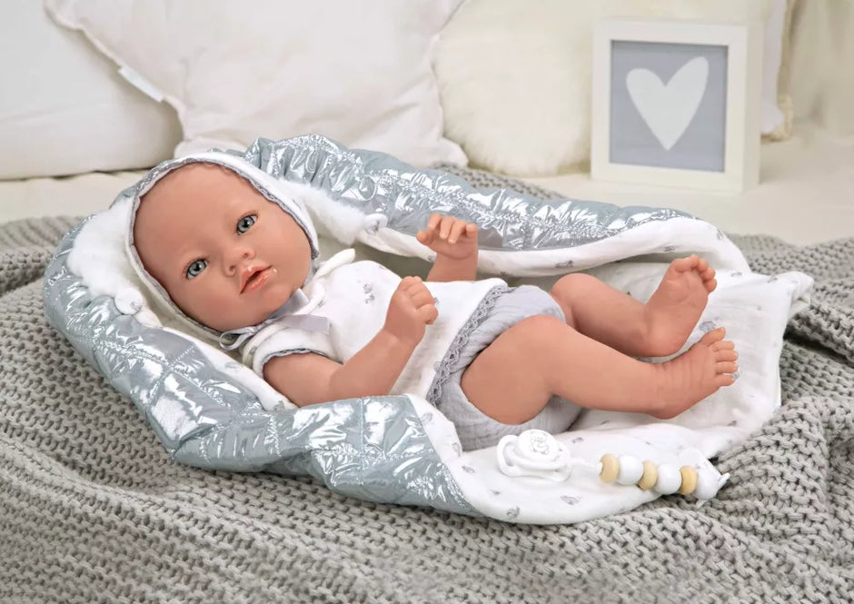 Reborn lėlytė su blizgiu pleduku, berniukas, 38 cm