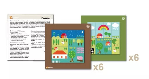 SEPP magnetinių mozaikų rinkinys Kraštovaizdžiai, 6 vaikams
