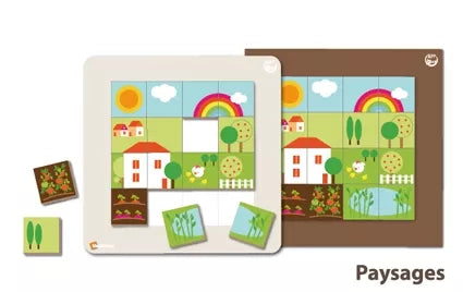 SEPP magnetinių mozaikų rinkinys Kraštovaizdžiai, 6 vaikams