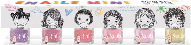 Snails Mini nagų lakų rinkinys (6 vnt) - NUPLAUNAMAS nagų lakas