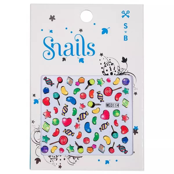 Snails nagų lipdukai Saldus sprogimas