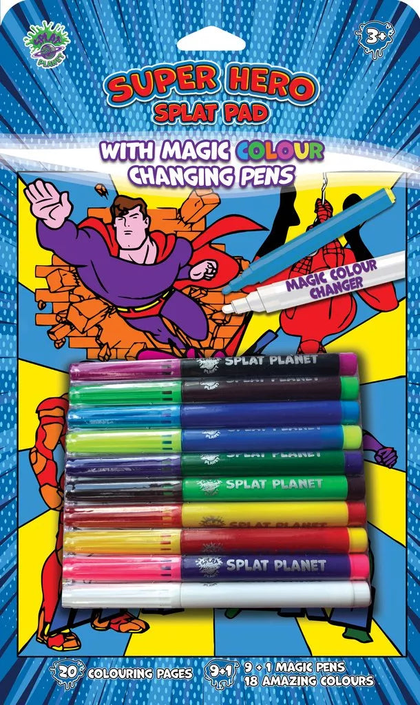 Splat Planet magiška spalvinimo knygelė SUPER HEROJAI