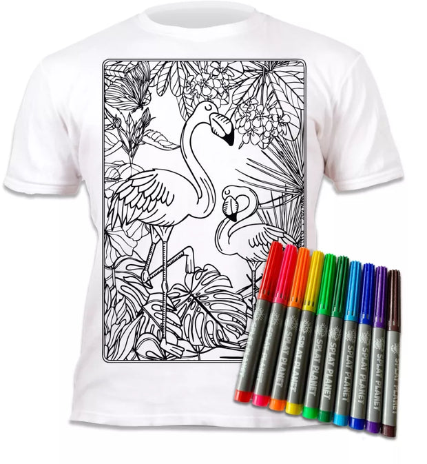 Splat Planet marškinėliai su flomasteriais, Flamingai
