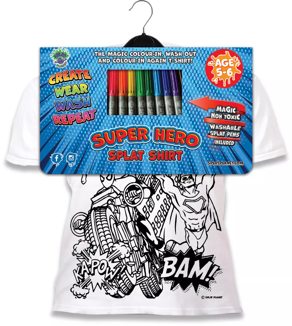 Splat Planet marškinėliai su flomasteriais, Super herojai