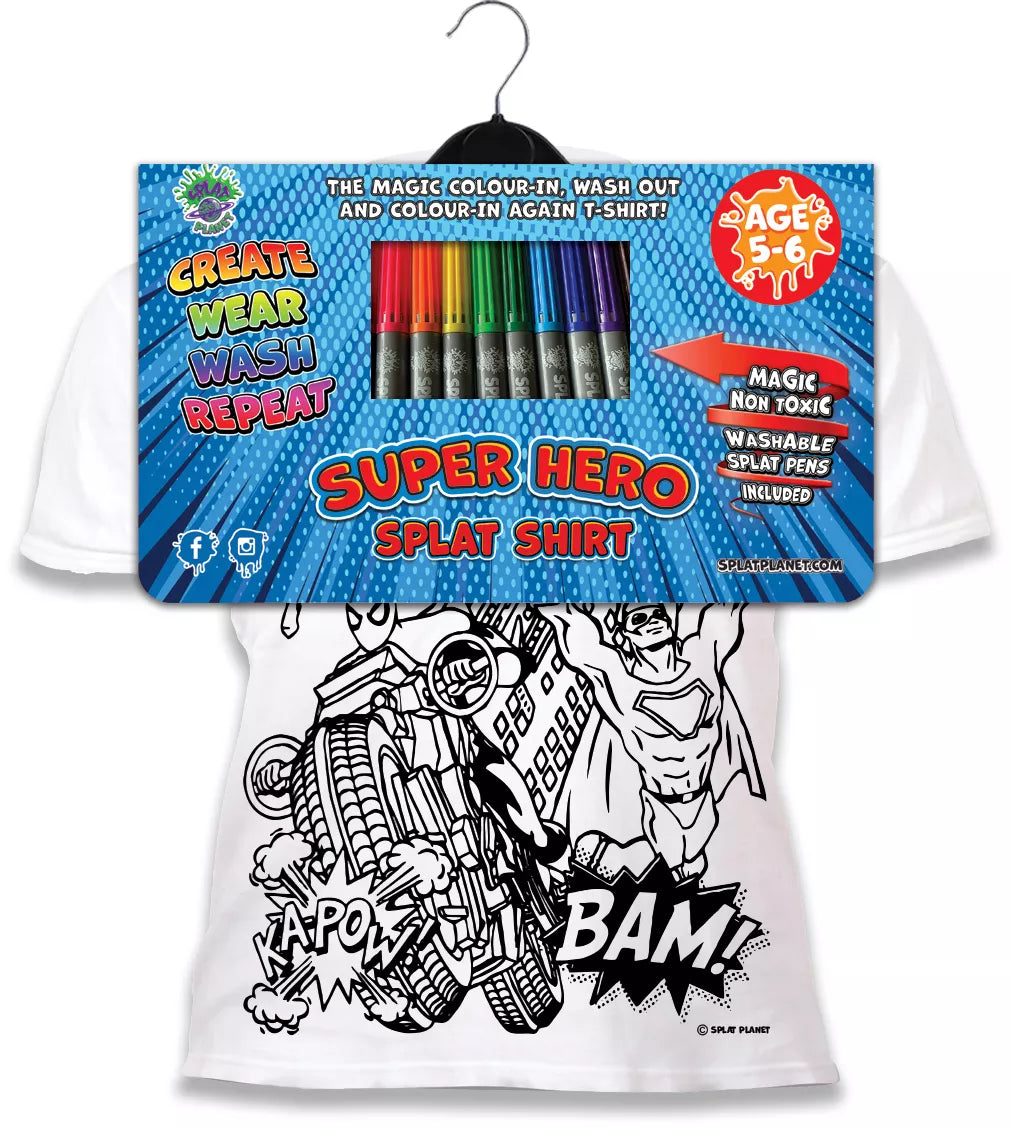 Splat Planet marškinėliai su flomasteriais, Super herojai