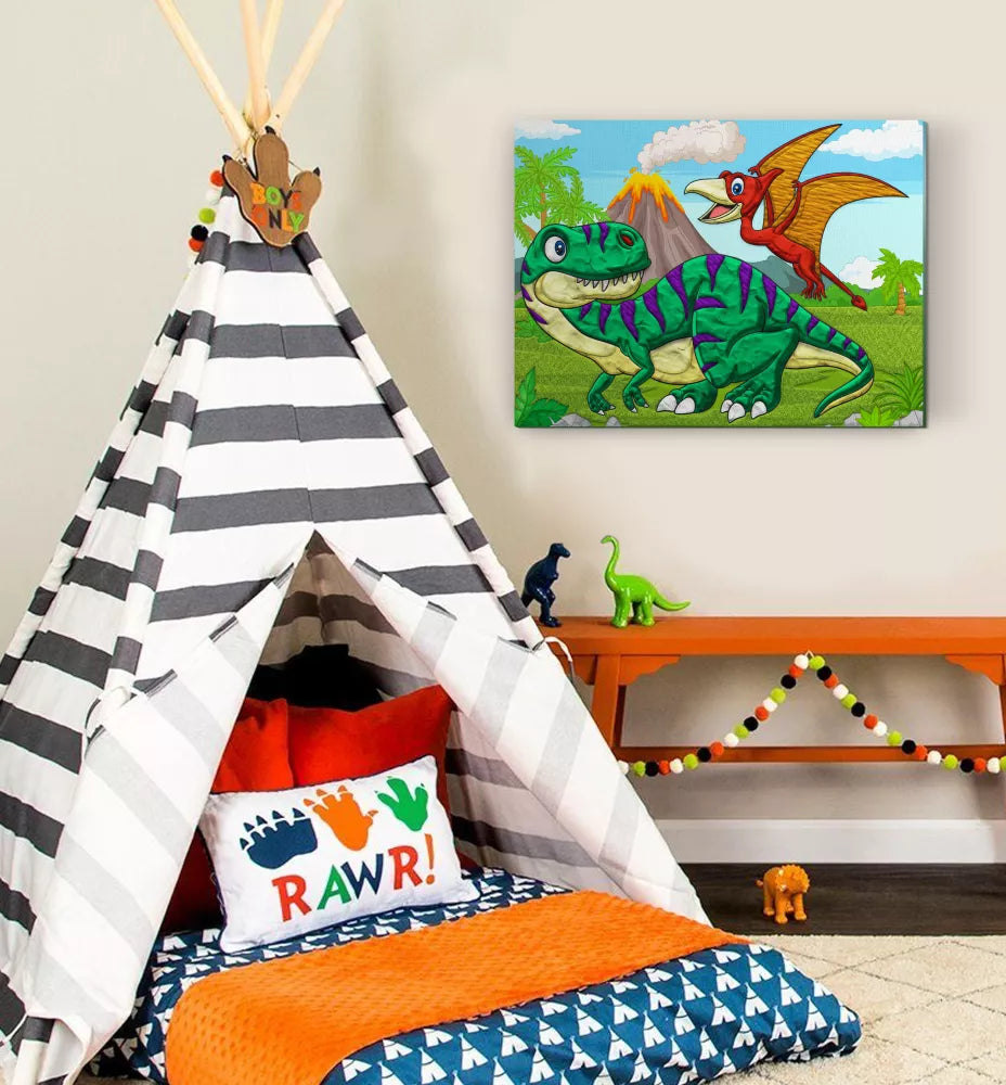 Splat Planet paveikslas iš modelino, Dinozaurai 30x40cm