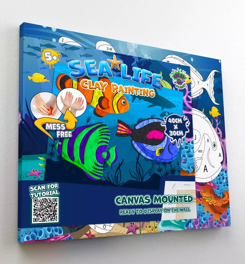 Splat Planet paveikslas iš modelino, Jūra 30x40cm