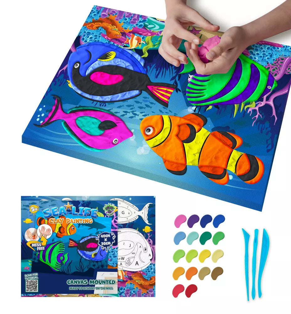 Splat Planet paveikslas iš modelino, Jūra 30x40cm