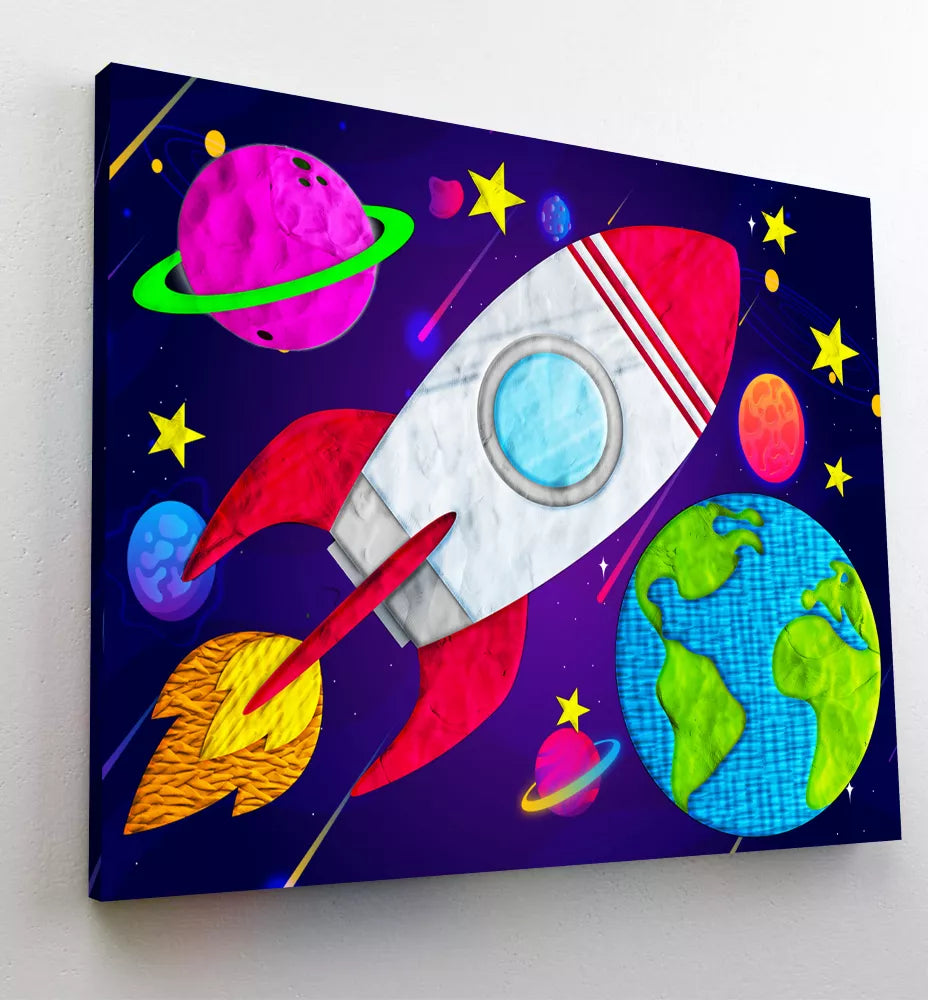 Splat Planet paveikslas iš modelino, Kosmosas 30x40cm