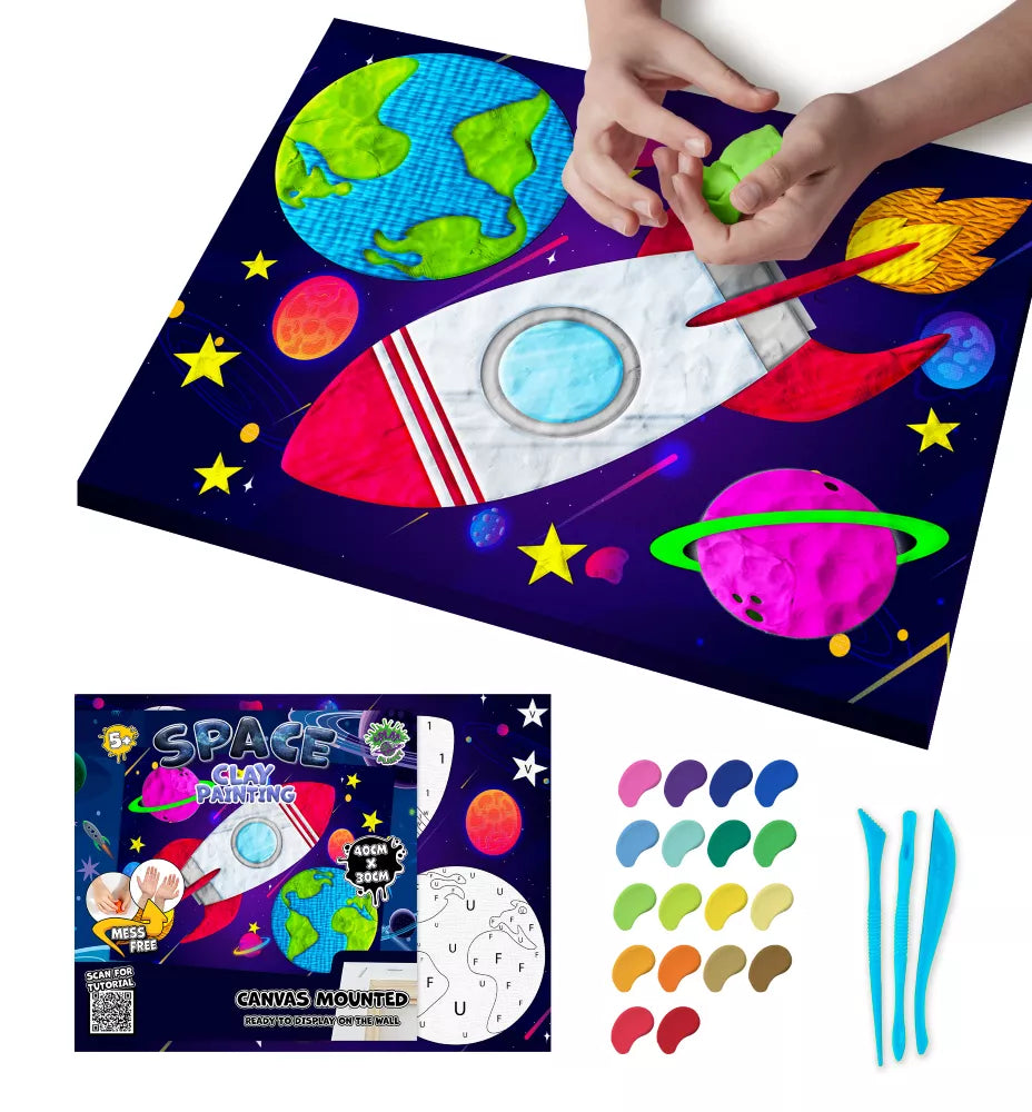 Splat Planet paveikslas iš modelino, Kosmosas 30x40cm