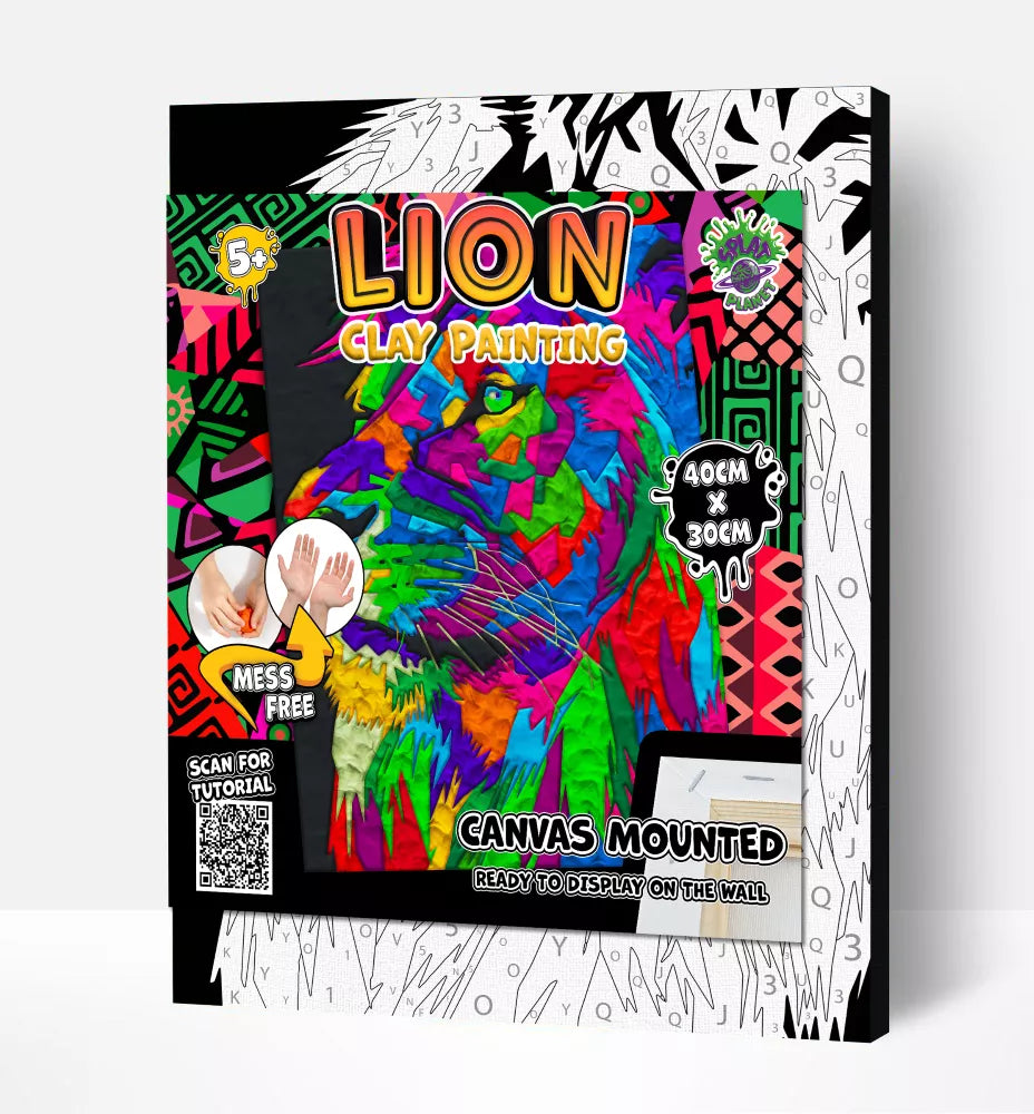 Splat Planet paveikslas iš modelino, Liūtas 30x40cm