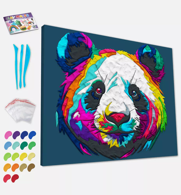 Splat Planet paveikslas iš modelino, Panda 30x40cm