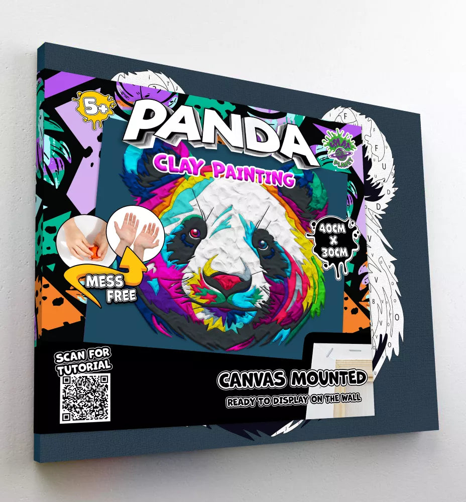 Splat Planet paveikslas iš modelino, Panda 30x40cm