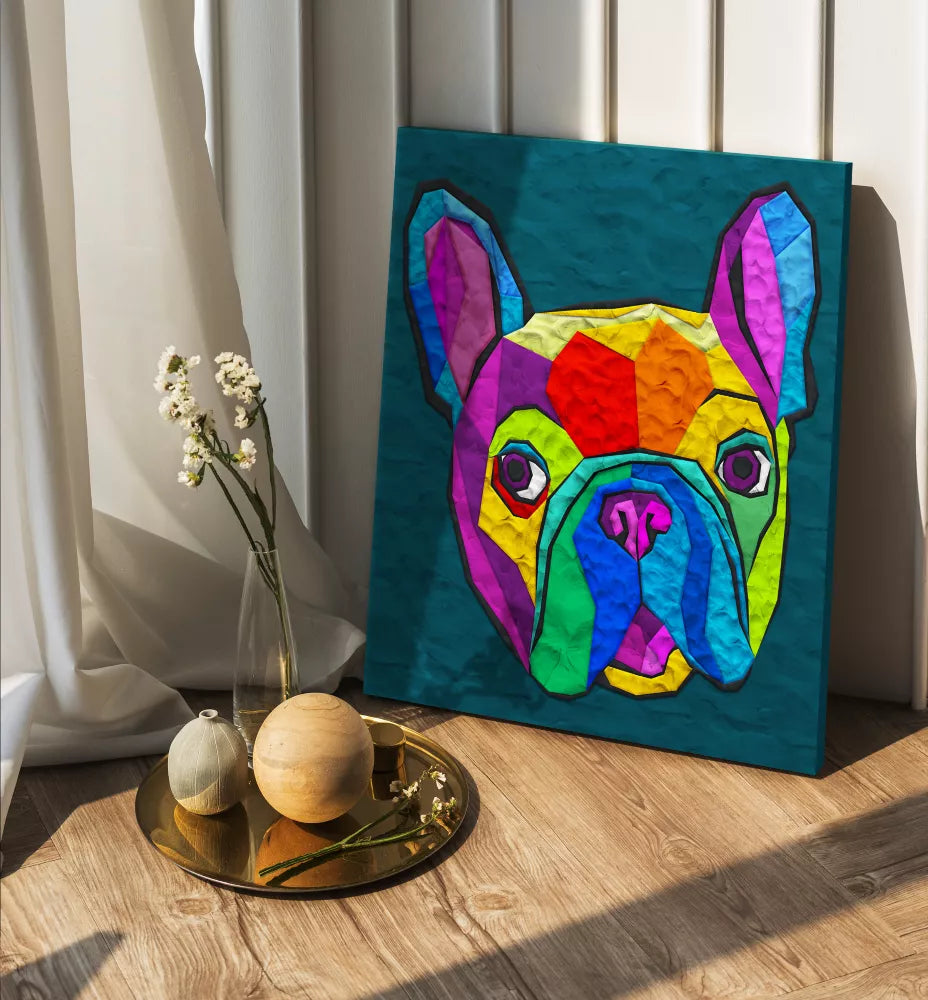 Splat Planet paveikslas iš modelino, Prancūzų Buldogas 30x40cm