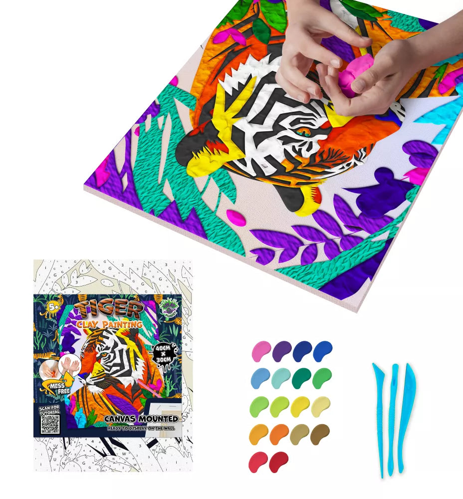 Splat Planet paveikslas iš modelino, Tigras 30x40cm